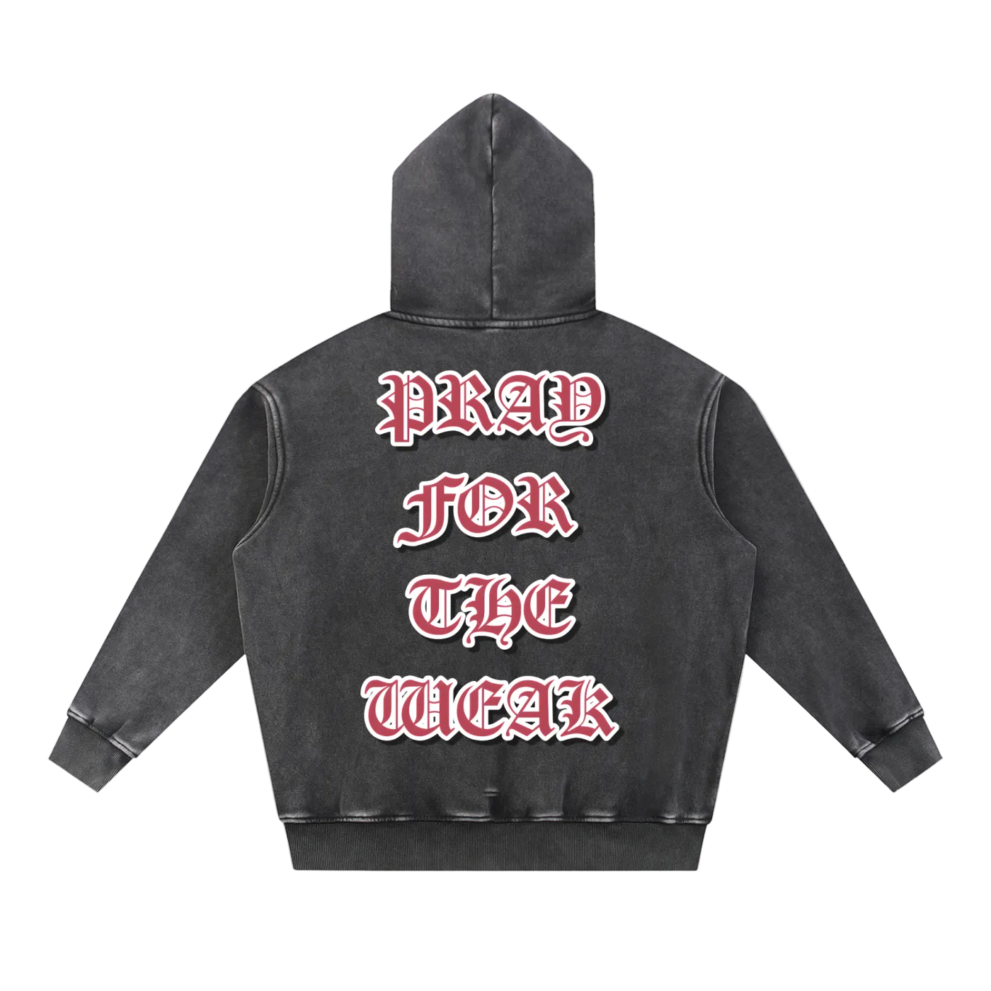 Snow Wash Fleece Oversize Pray For the Weak Hoodie