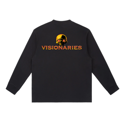 Men Flame π₯ Skull π Crewneck Long-Sleeve T-Shirt