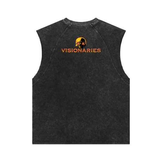 Flame🔥 Skull 💀Snow Washed Tank Top
