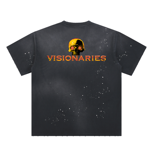 Flame π₯ & Skull πSunfade Paint Splatter T-Shirt