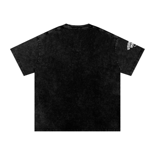 Visionaries Core Logo Snow Washed Oversized Cotton T-Shirt