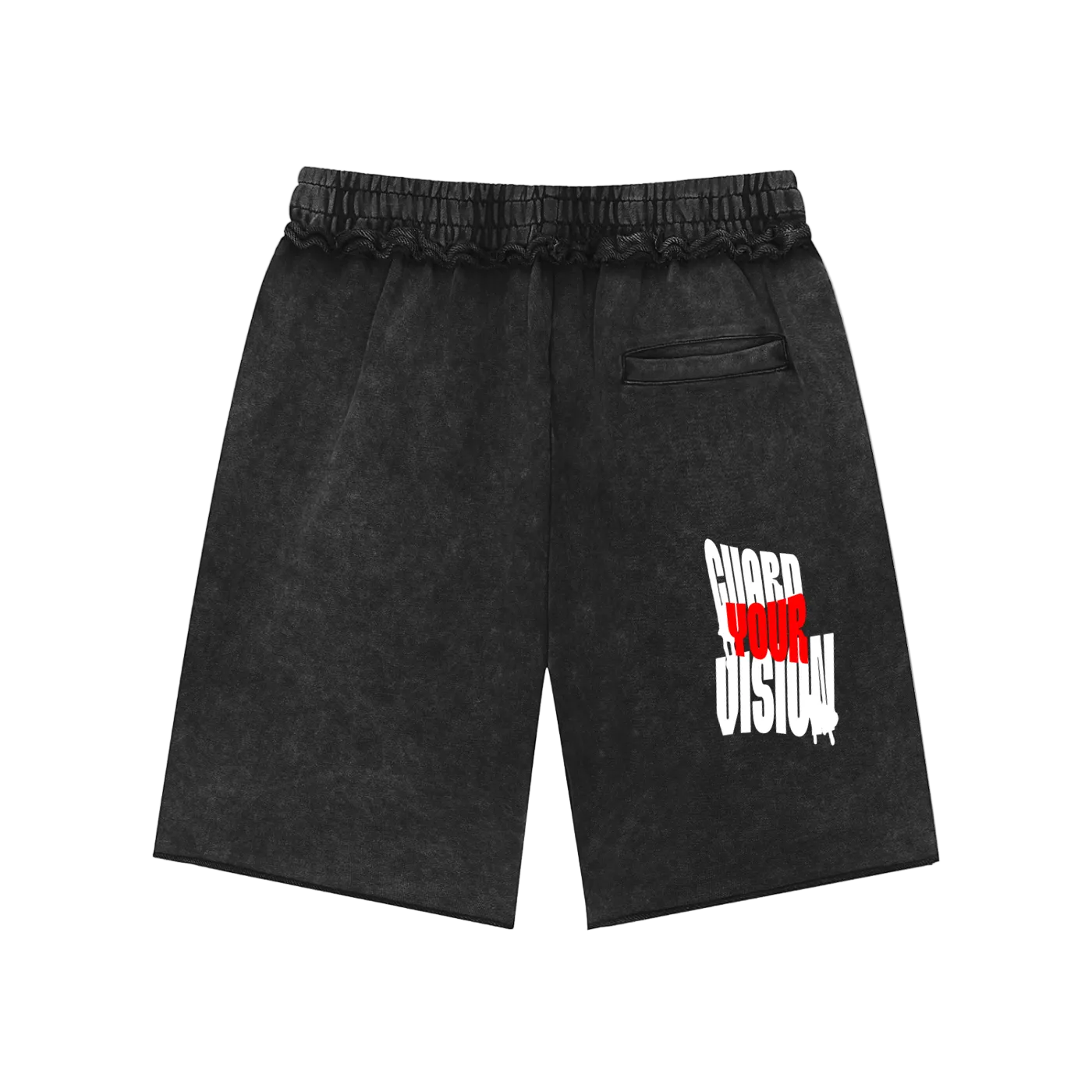 Visionaries logo Mineral Wash Raw Edge Shorts