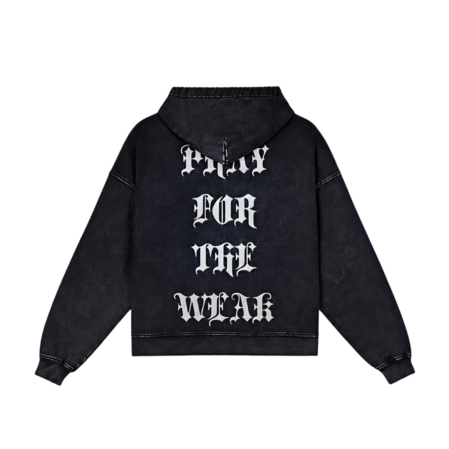 Pray For The Weak Jumbo Print Zip Hoodie