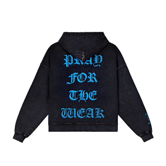Pray For the Weak Jumbo Print Zip Hoodie