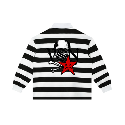 Men VSN Logo Stripe Polo Shirt