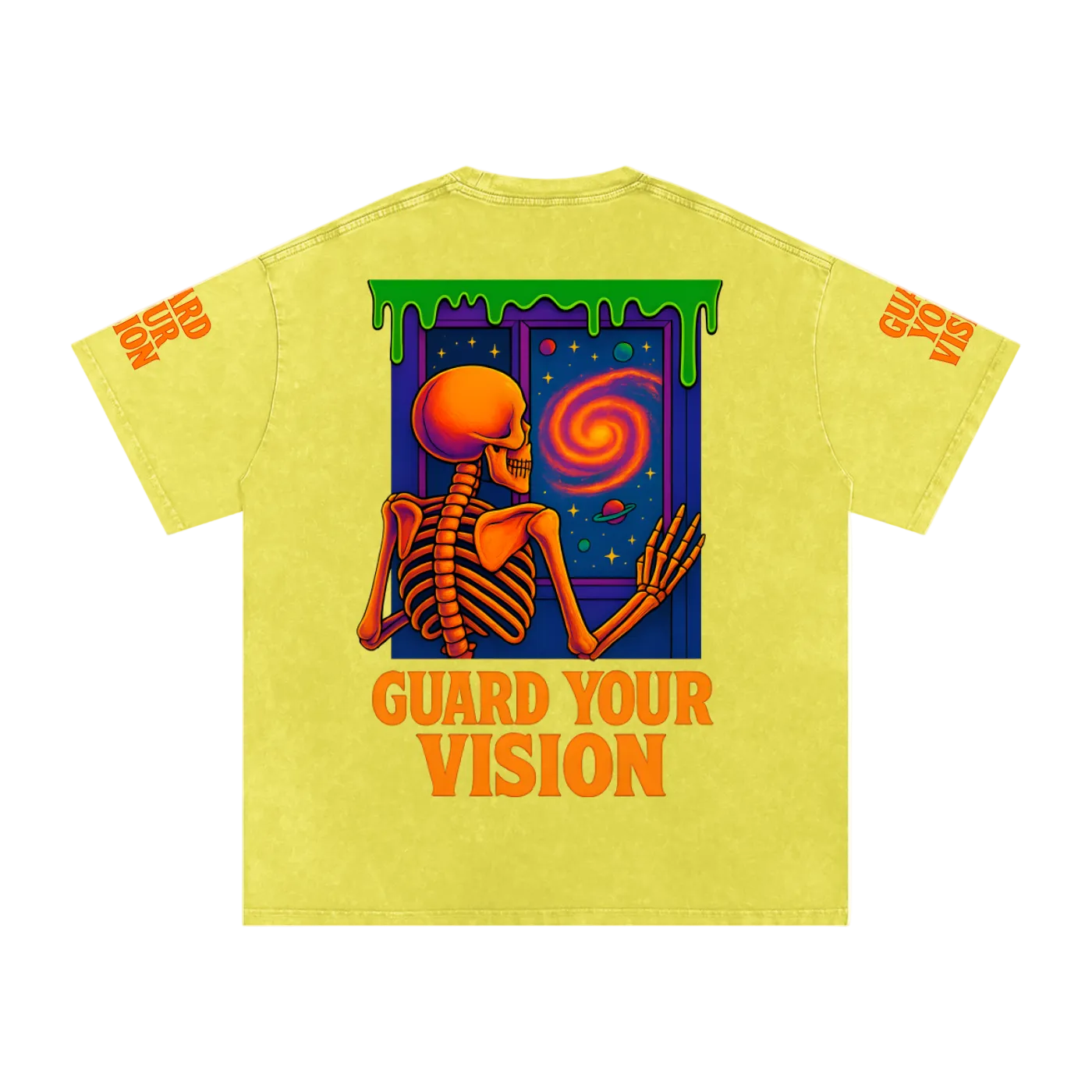 “Guard Your Vision” Snow Washed Oversized Cotton T-Shirt