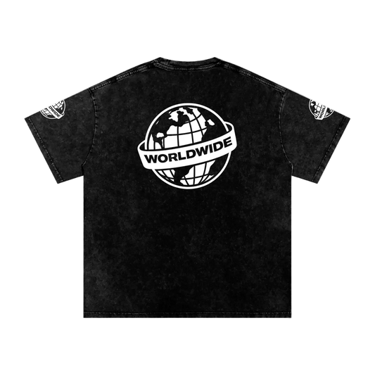 Visionaries World Wide Snow Washed Oversized Cotton T-Shirt