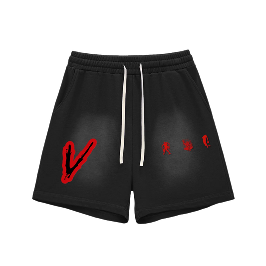 Sun Fade Raw Edge 🧟 V Shorts