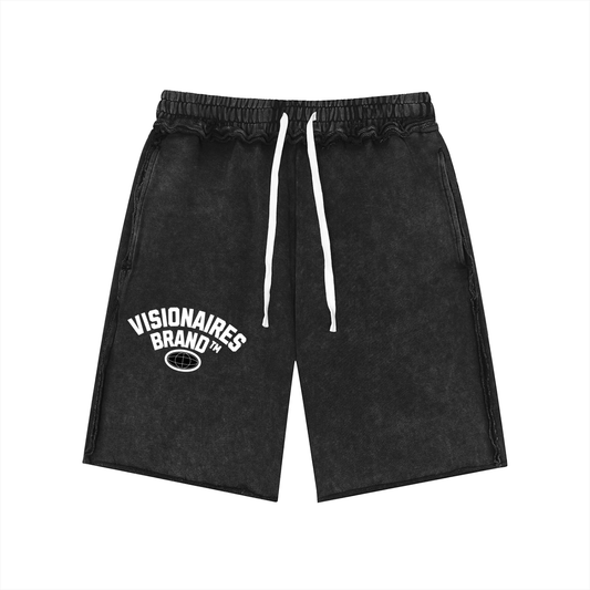 Visionaries Core Logo Mineral Wash Raw Edge Shorts