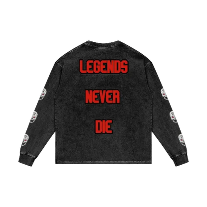 3:16 💀 Acid Wash Oversize Long Sleeve T-Shirt