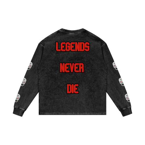 3:16 💀 Acid Wash Oversize Long Sleeve T-Shirt