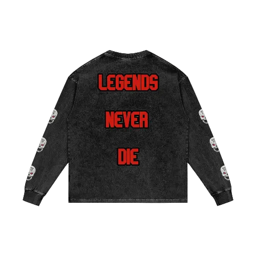 3:16 💀 Acid Wash Oversize Long Sleeve T-Shirt