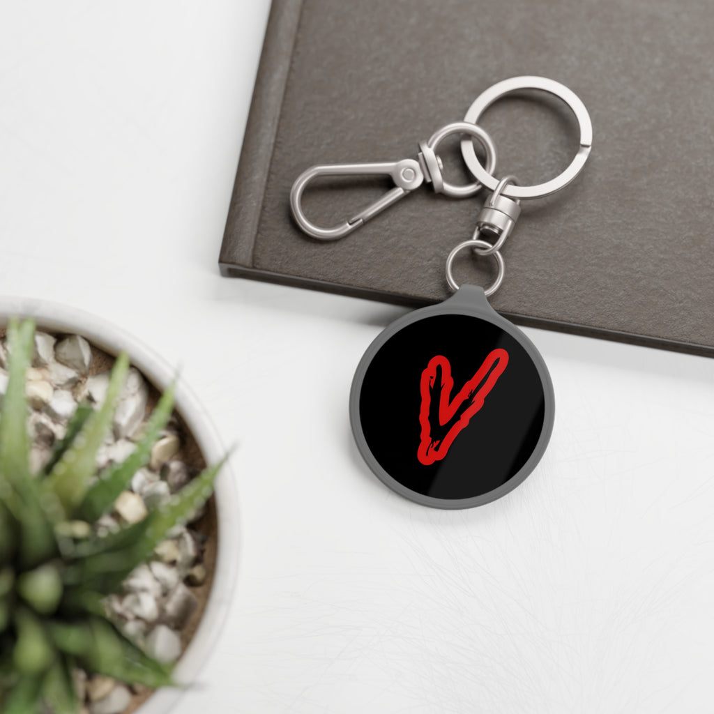 Red "V" Graphic Keyring Tag