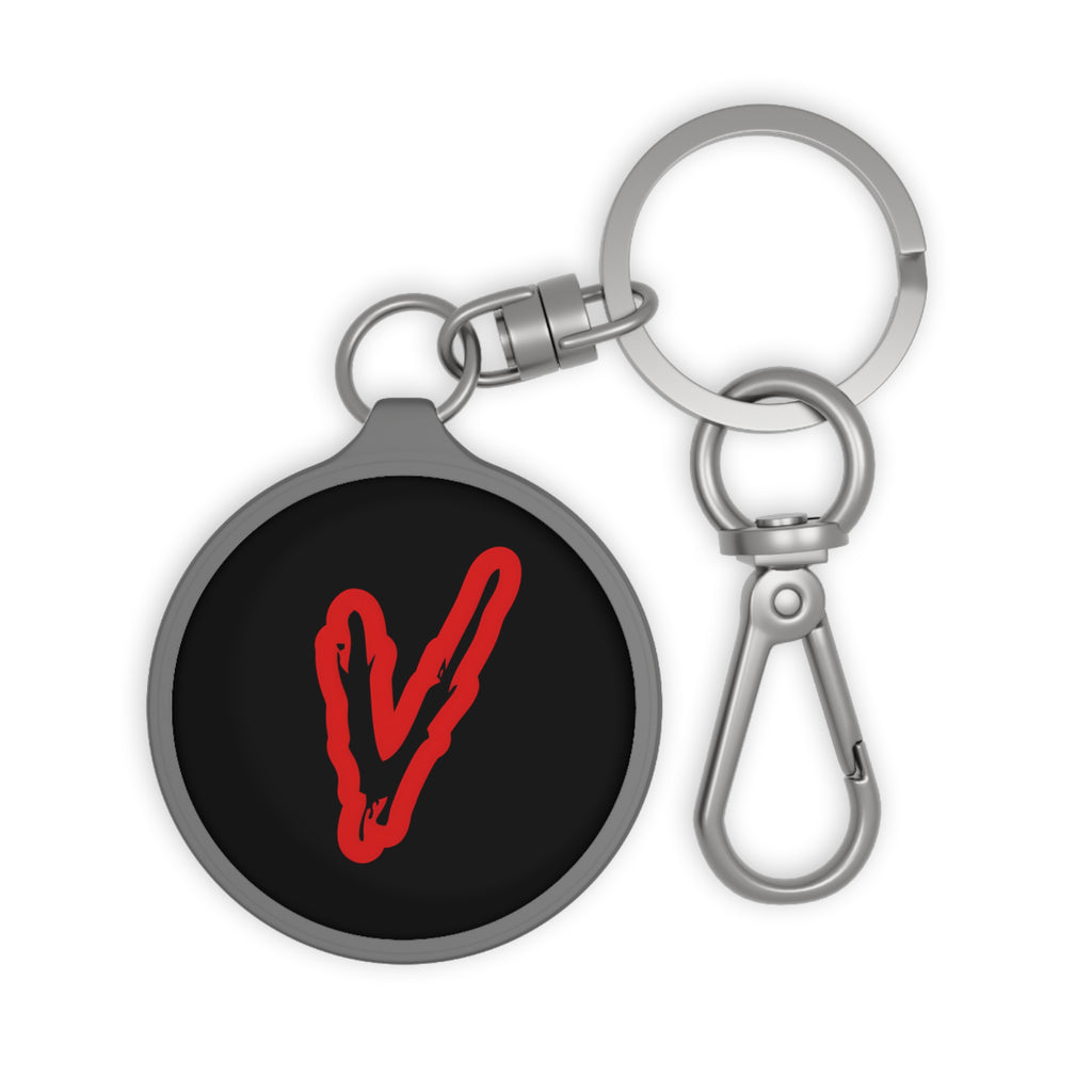 Red "V" Graphic Keyring Tag