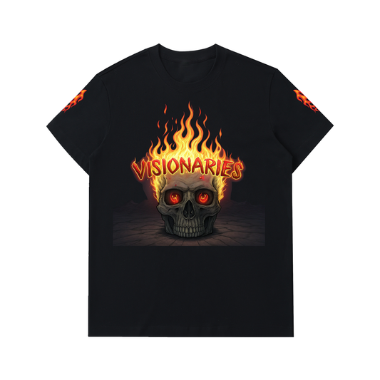 Flame 🔥 Skull 💀 Heavyweight Cotton T-Shirt