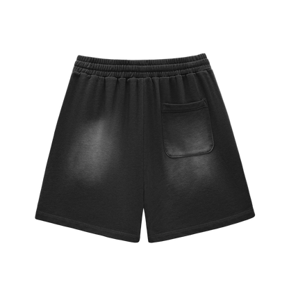 Visionaries Core Logo Sun Fade Raw Edge Cotton Shorts