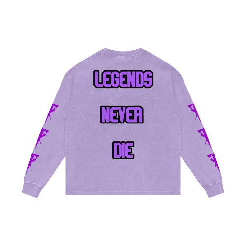 Dead Man 💜 Acid Wash Oversize Long Sleeve T-Shirt