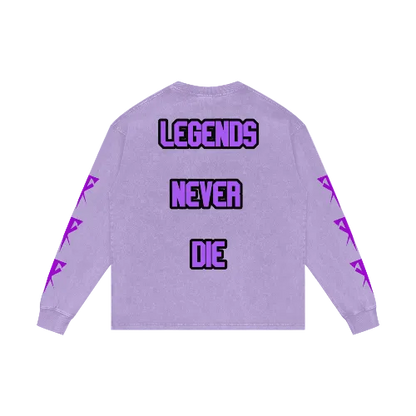 Dead Man 💜 Acid Wash Oversize Long Sleeve T-Shirt