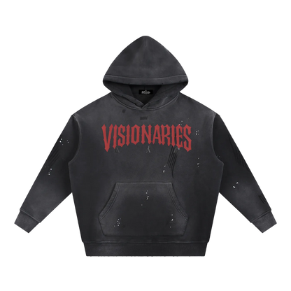 Vintage Washed Skull 💀  & Roses 🌹  Fleece Hoodie