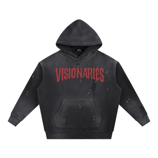 Vintage Washed Skull 💀  & Roses 🌹  Fleece Hoodie