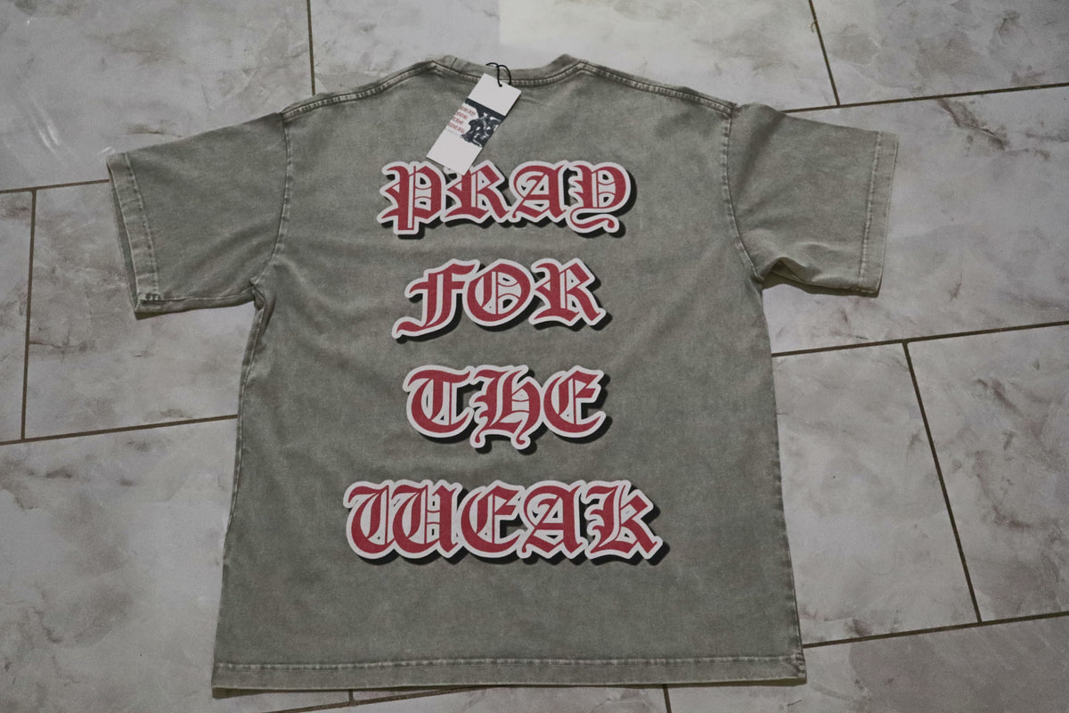 Pray For The Weak Snow Washed Oversized T-Shirt