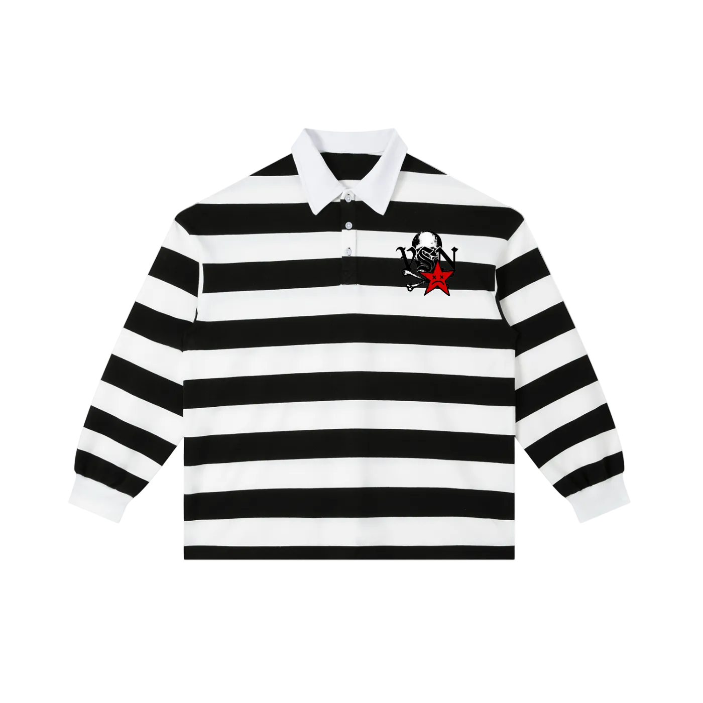 Men VSN Logo Stripe Polo Shirt