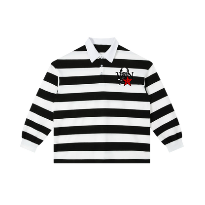 Men VSN Logo Stripe Polo Shirt