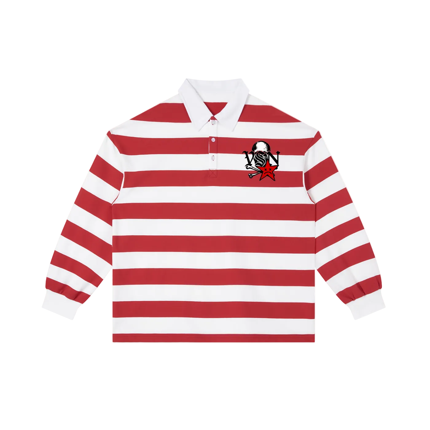 Men VSN Logo Stripe Polo Shirt