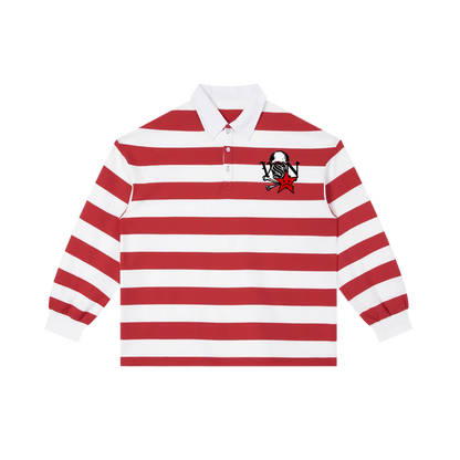 Men VSN Logo Stripe Polo Shirt