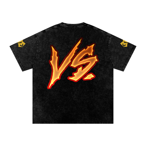 "Me vs Me" Snow Washed Oversized Cotton T-Shirt