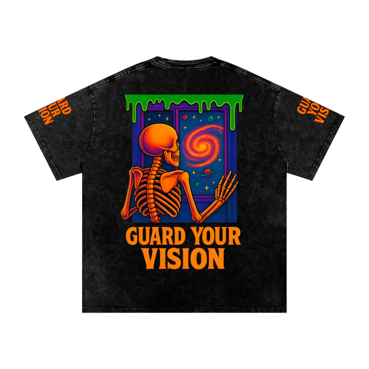 “Guard Your Vision” Snow Washed Oversized Cotton T-Shirt