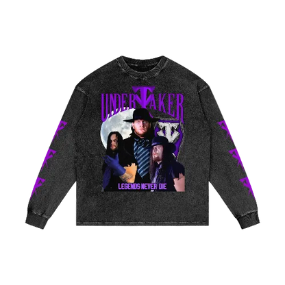 Dead Man 💜 Acid Wash Oversize Long Sleeve T-Shirt