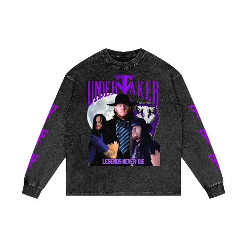 Dead Man 💜 Acid Wash Oversize Long Sleeve T-Shirt