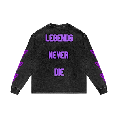 Dead Man 💜 Acid Wash Oversize Long Sleeve T-Shirt