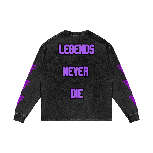 Dead Man 💜 Acid Wash Oversize Long Sleeve T-Shirt