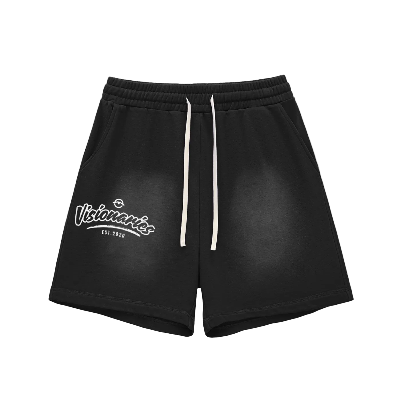 Visionaries Core Logo Sun Fade Raw Edge Cotton Shorts