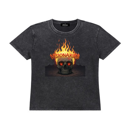 Women’s 🔥 💀 Vintage Wash Drop Shoulder T-shirt