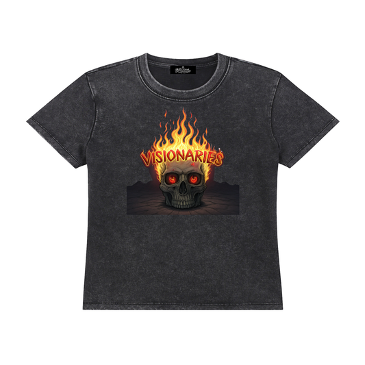Women’s 🔥 💀 Vintage Wash Drop Shoulder T-shirt