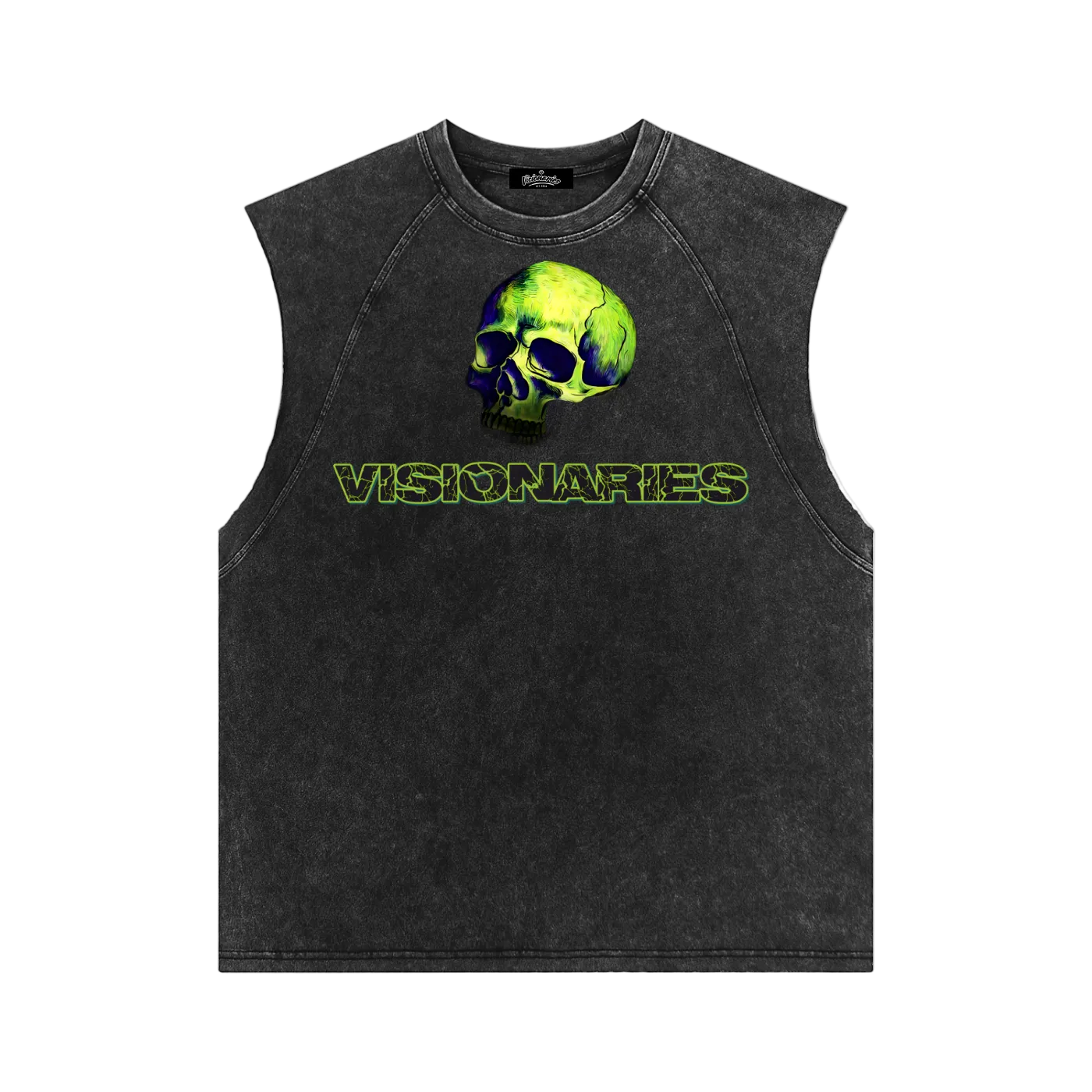 Snow Washed Slime 💚 Skull 💀 Tank Top