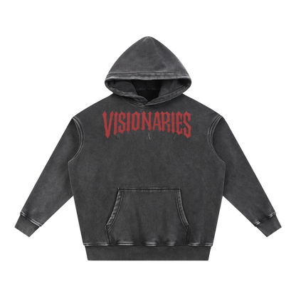 Snow Wash Skulls 💀 & 🌹  Fleece Oversize Hoodie