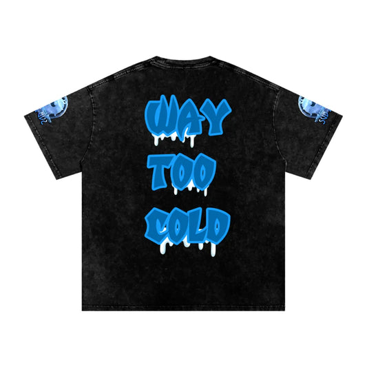 "Way Too Cold" Snow Washed Oversized Cotton T-Shirt
