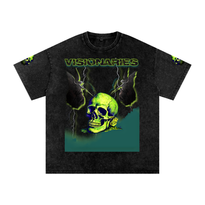 Slime 💚 Skull 💀 Snow Washed Oversized T-Shirt