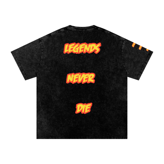 🔥Big Red Machine  Snow Washed Oversized Cotton T-Shirt