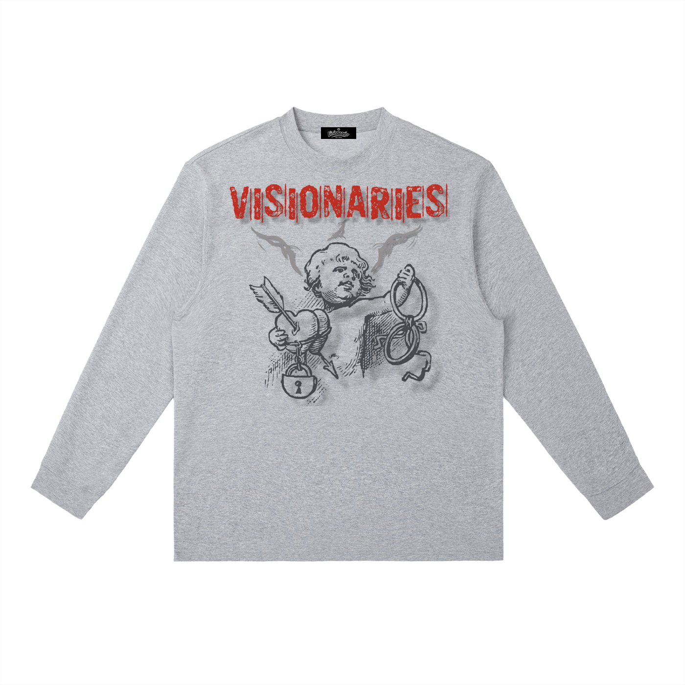 Angels 👼 Grey Crewneck Long-Sleeve T-Shirt