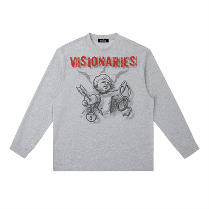 Angels 👼 Grey Crewneck Long-Sleeve T-Shirt
