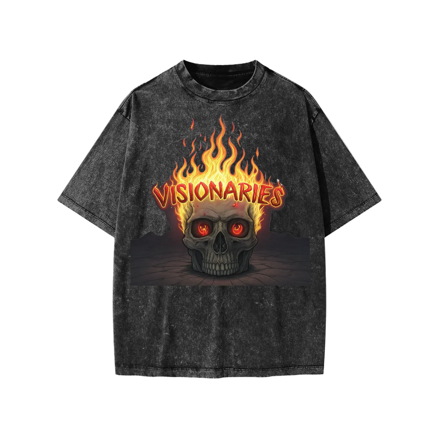 Flame🔥Skull 💀Snow Washed Kids' T-Shirt