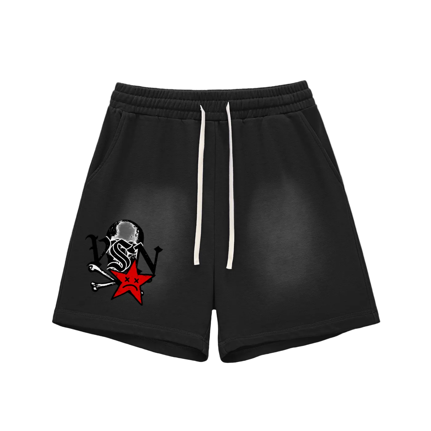 VSN Sun Fade Raw Edge Cotton Shorts