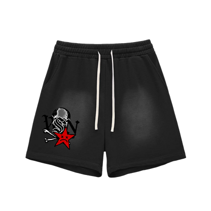 VSN Sun Fade Raw Edge Cotton Shorts