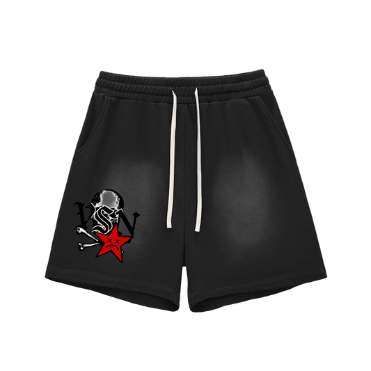 VSN Sun Fade Raw Edge Cotton Shorts