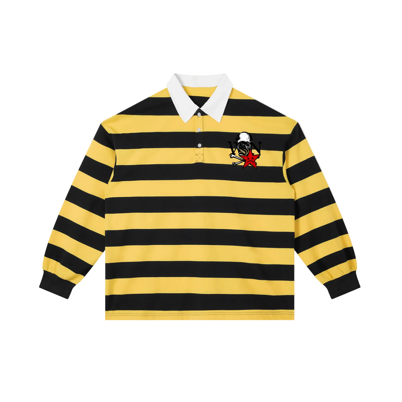 Men VSN Logo Stripe Polo Shirt